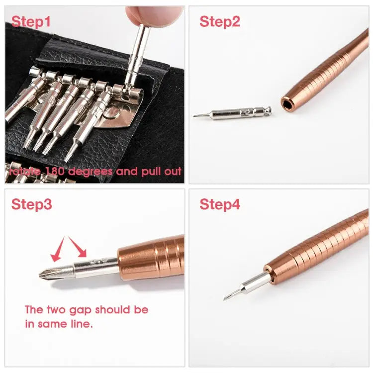 Magnetic suction 27 in 1 portable wallet type screw driver set mobile phone tablet maintenance tool - 27 in 1