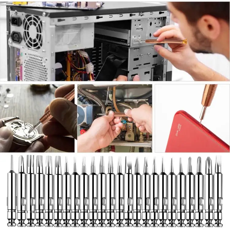 Magnetic suction 27 in 1 portable wallet type screw driver set mobile phone tablet maintenance tool - 27 in 1