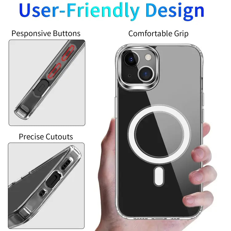 Magsafe Case Magnetic Ring Clear Crystal Acrylic +TPU Four-corner Airbag Shockproof Case For iPhone 13 mini For iPhone