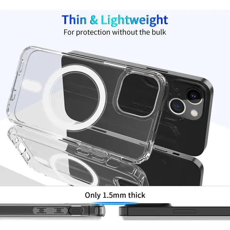 Magsafe Case Magnetic Ring Clear Crystal Acrylic +TPU Four-corner Airbag Shockproof Case For iPhone 13 mini For iPhone