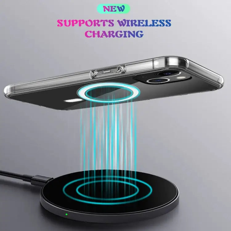 Magsafe Case Simple Magnetic Ring All-inclusive Clear Crystal Acrylic PC +TPU Shockproof Case For iPhone 13 mini