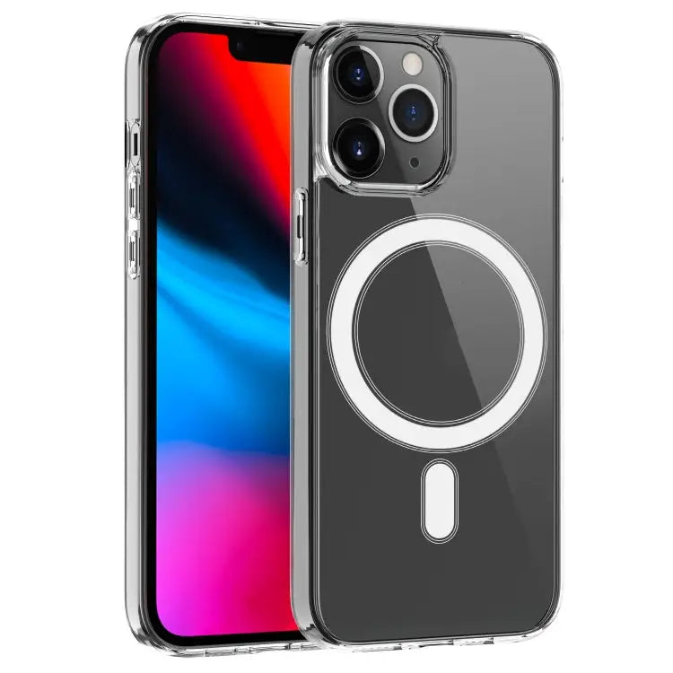 Magsafe Case Simple Magnetic Ring All-inclusive Clear Crystal Acrylic PC +TPU Shockproof Case For iPhone 13 mini