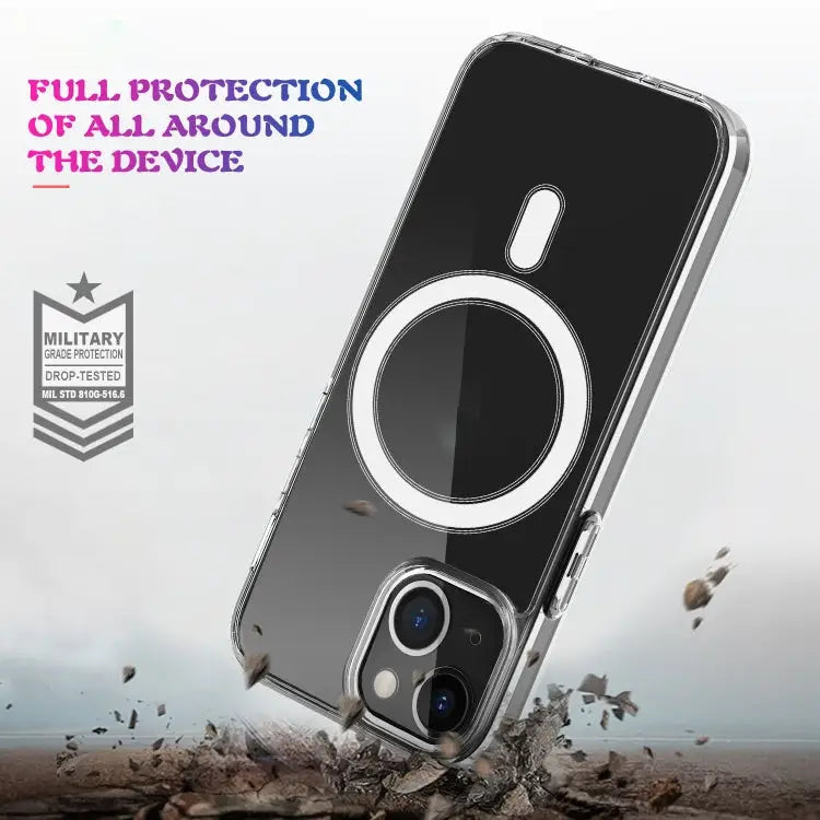 Magsafe Case Simple Magnetic Ring All-inclusive Clear Crystal Acrylic PC +TPU Shockproof Case For iPhone 13 mini