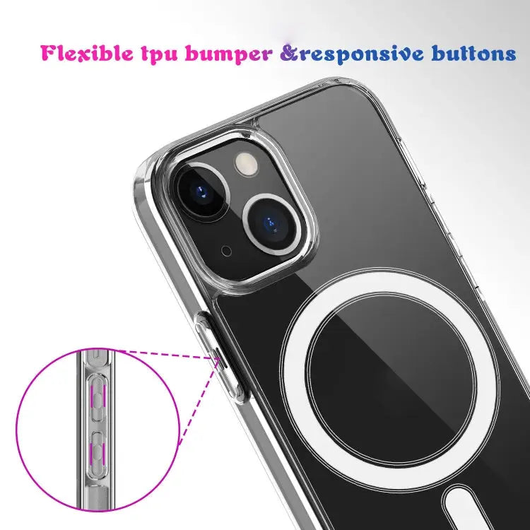 Magsafe Case Simple Magnetic Ring All-inclusive Clear Crystal Acrylic PC +TPU Shockproof Case For iPhone 13 mini