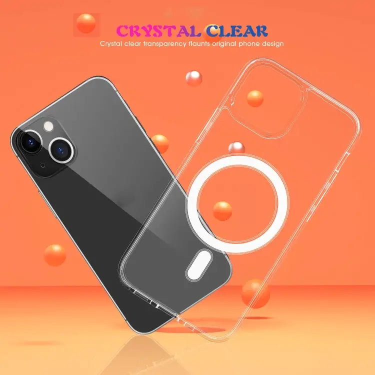 Magsafe Case Simple Magnetic Ring All-inclusive Clear Crystal Acrylic PC +TPU Shockproof Case For iPhone 13 mini