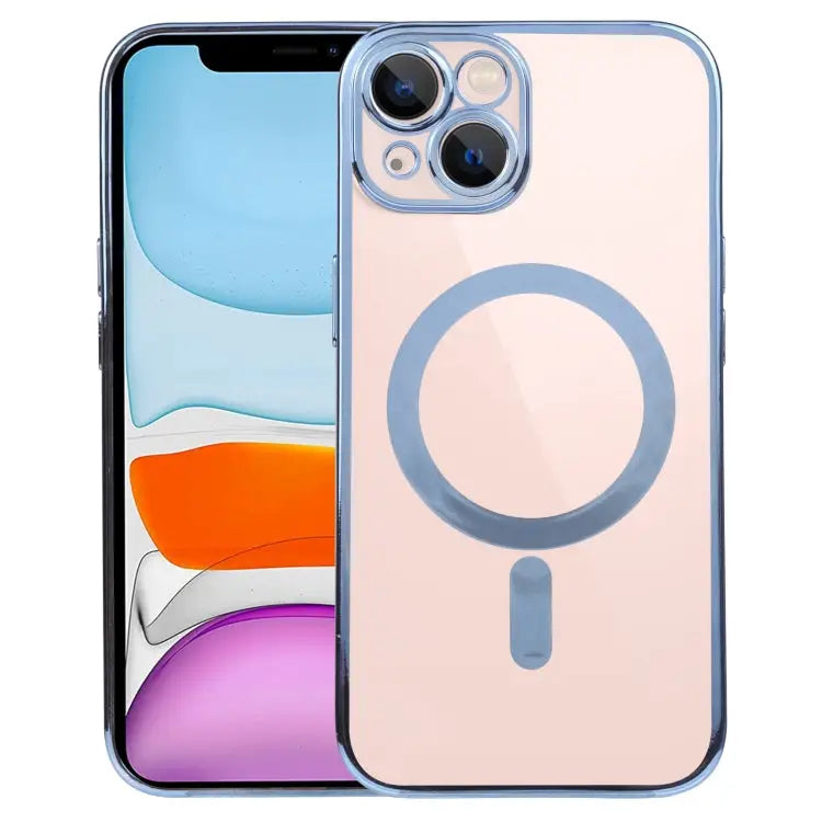 MagSafe Electroplating Straight TPU Phone Case For iPhone 11 For iPhone 11 Pro - For iPhone 11 / Blue - Apple
