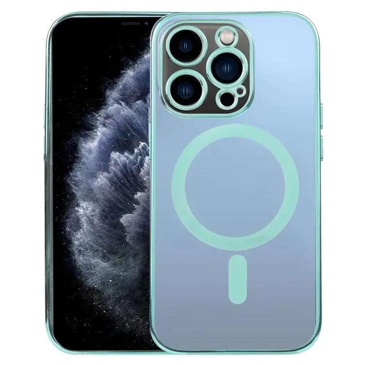 MagSafe Electroplating Straight TPU Phone Case For iPhone 11 For iPhone 11 Pro - For iPhone 11 Pro / Green - Apple
