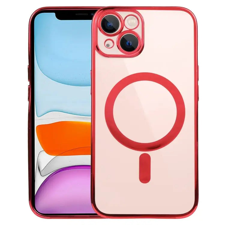 MagSafe Electroplating Straight TPU Phone Case For iPhone 11 For iPhone 11 Pro - For iPhone 11 / Red - Apple Accessories