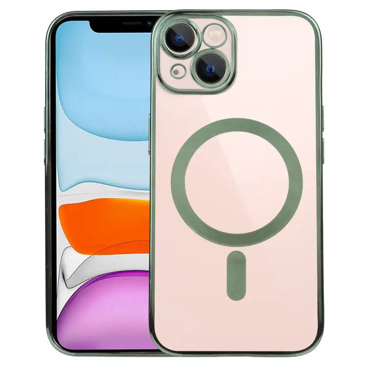 MagSafe Electroplating Straight TPU Phone Case For iPhone 11 For iPhone 11 Pro - For iPhone 11 / Dark Green - Apple