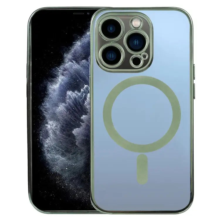 MagSafe Electroplating Straight TPU Phone Case For iPhone 11 For iPhone 11 Pro - For iPhone 11 Pro / Dark Green - Apple