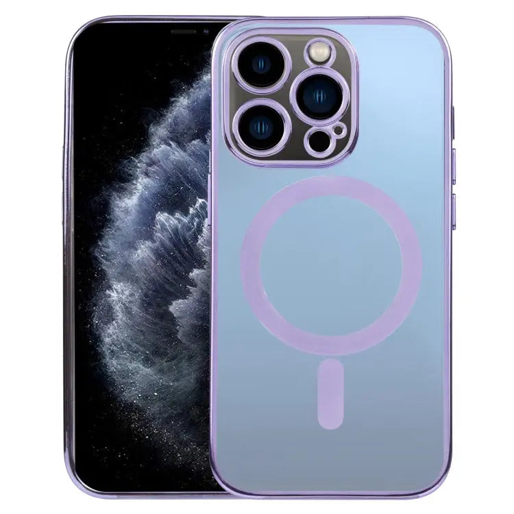 MagSafe Electroplating Straight TPU Phone Case For iPhone 11 For iPhone 11 Pro - For iPhone 11 Pro / Purple - Apple