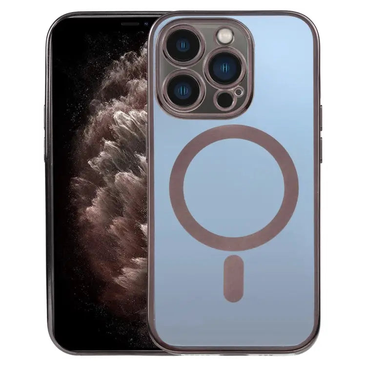 MagSafe Electroplating Straight TPU Phone Case For iPhone 11 Pro Max - For iPhone 11 Pro Max / Black - Apple Accessories