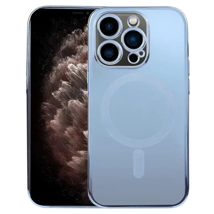 MagSafe Electroplating Straight TPU Phone Case For iPhone 11 Pro Max - For iPhone 11 Pro Max / Blue - Apple Accessories