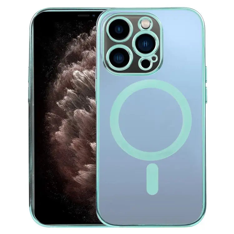 MagSafe Electroplating Straight TPU Phone Case For iPhone 11 Pro Max - For iPhone 11 Pro Max / Green - Apple Accessories