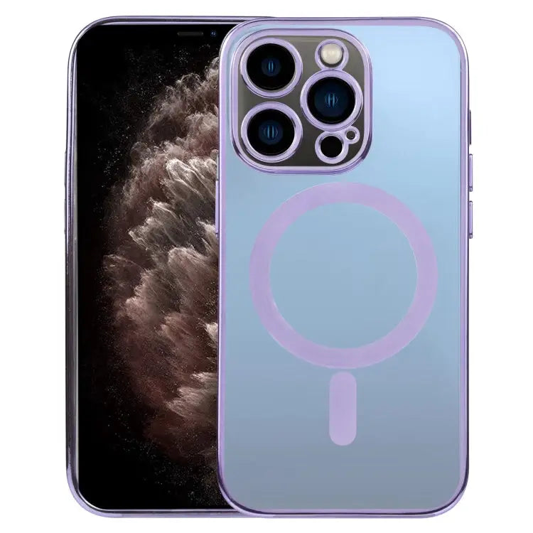 MagSafe Electroplating Straight TPU Phone Case For iPhone 11 Pro Max - For iPhone 11 Pro Max / Purple - Apple