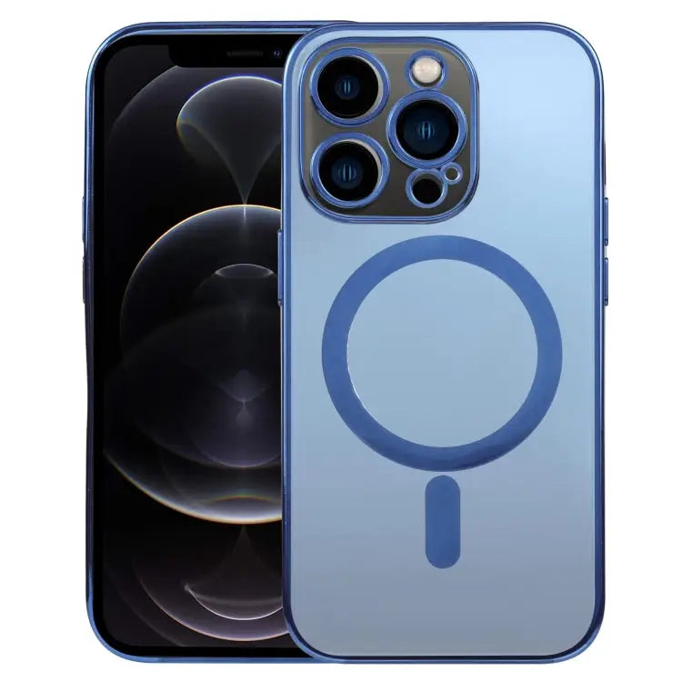 MagSafe Electroplating Straight TPU Phone Case For iPhone 12 Pro For iPhone 12 Pro Max - For iPhone 12 Pro / Dark Blue