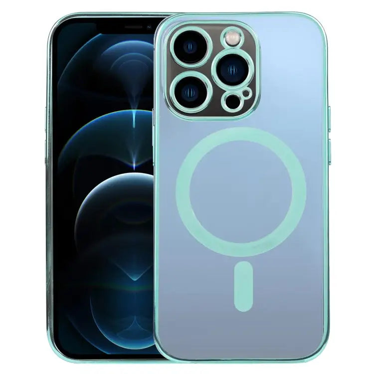 MagSafe Electroplating Straight TPU Phone Case For iPhone 12 Pro For iPhone 12 Pro Max - For iPhone 12 Pro Max / Green