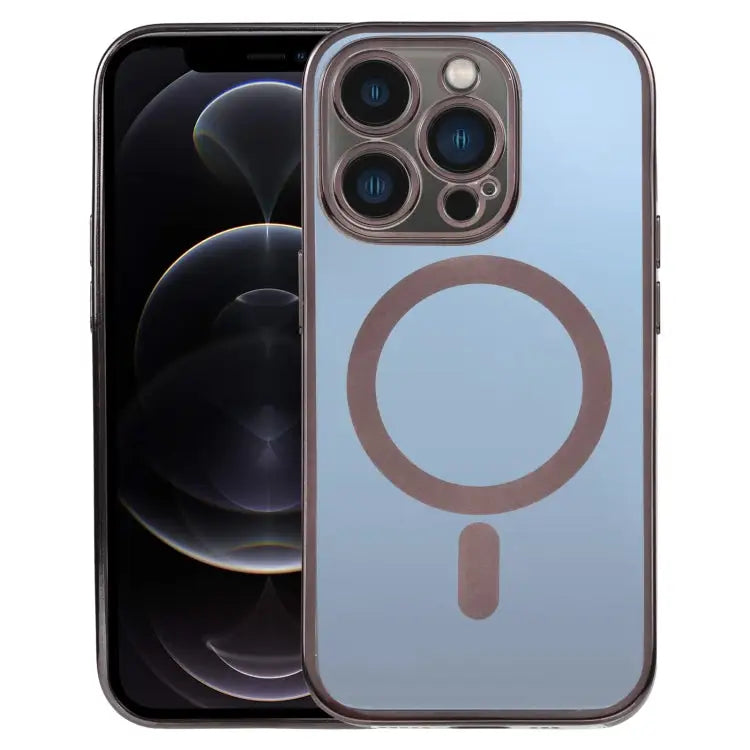 MagSafe Electroplating Straight TPU Phone Case For iPhone 12 Pro For iPhone 12 Pro Max - For iPhone 12 Pro / Black