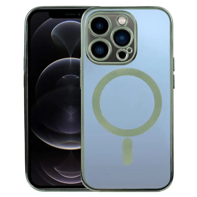 MagSafe Electroplating Straight TPU Phone Case For iPhone 12 Pro For iPhone 12 Pro Max - For iPhone 12 Pro / Dark Green