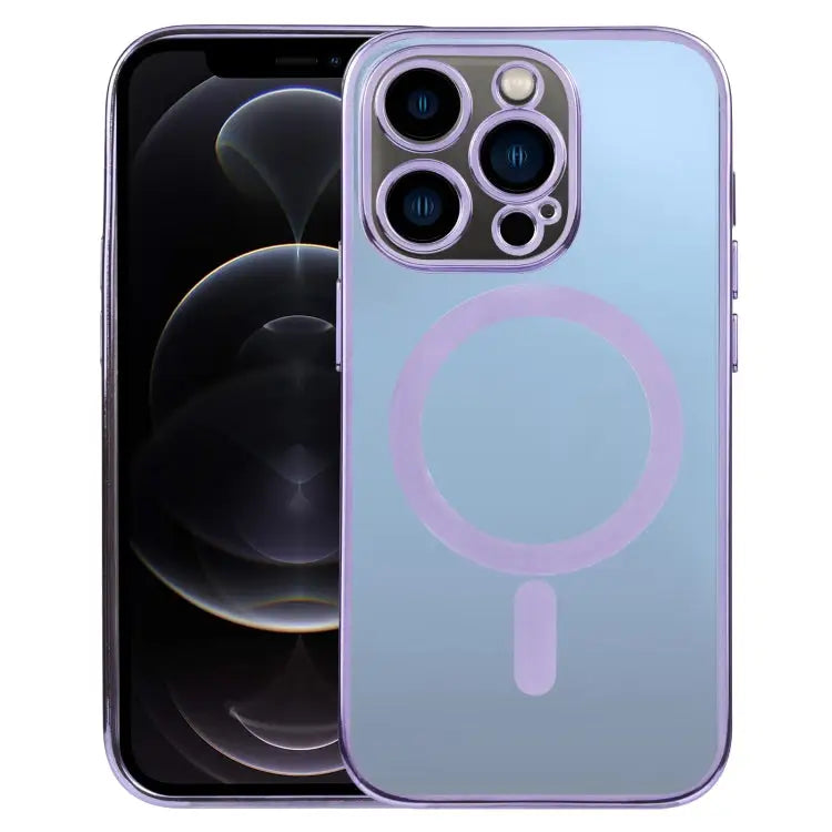 MagSafe Electroplating Straight TPU Phone Case For iPhone 12 Pro For iPhone 12 Pro Max - For iPhone 12 Pro / Purple