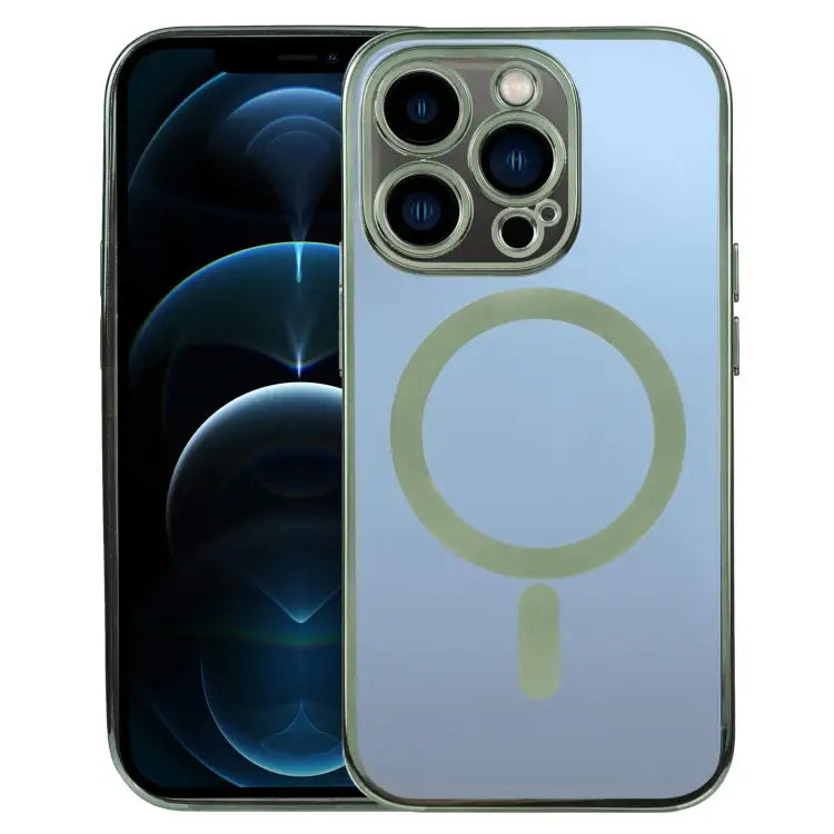 MagSafe Electroplating Straight TPU Phone Case For iPhone 12 Pro For iPhone 12 Pro Max - For iPhone 12 Pro Max / Dark