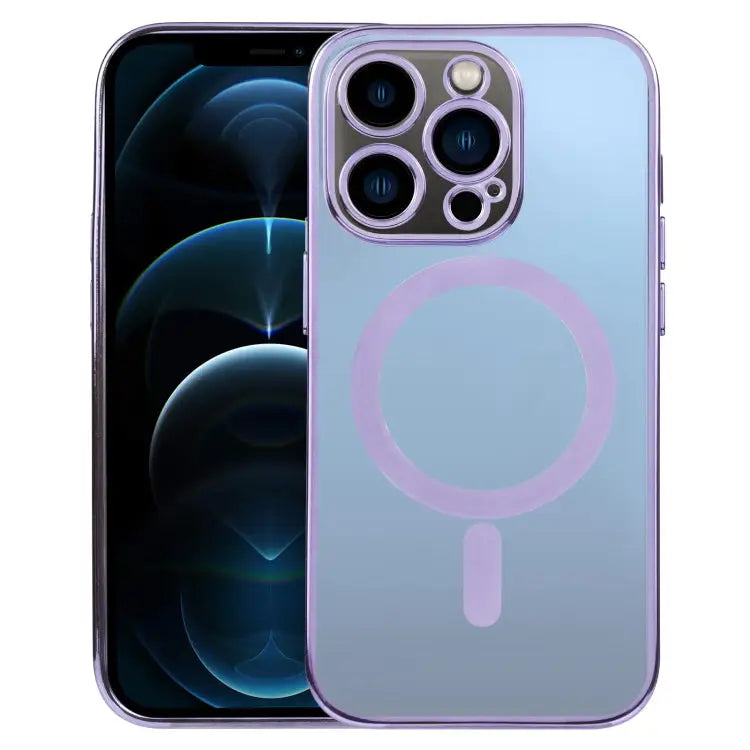 MagSafe Electroplating Straight TPU Phone Case For iPhone 12 Pro For iPhone 12 Pro Max - For iPhone 12 Pro Max / Purple