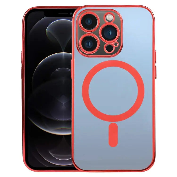 MagSafe Electroplating Straight TPU Phone Case For iPhone 12 Pro For iPhone 12 Pro Max - For iPhone 12 Pro / Red