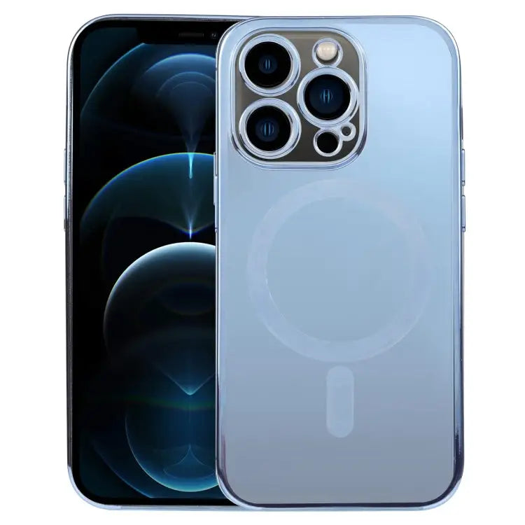 MagSafe Electroplating Straight TPU Phone Case For iPhone 12 Pro For iPhone 12 Pro Max - For iPhone 12 Pro Max / Blue
