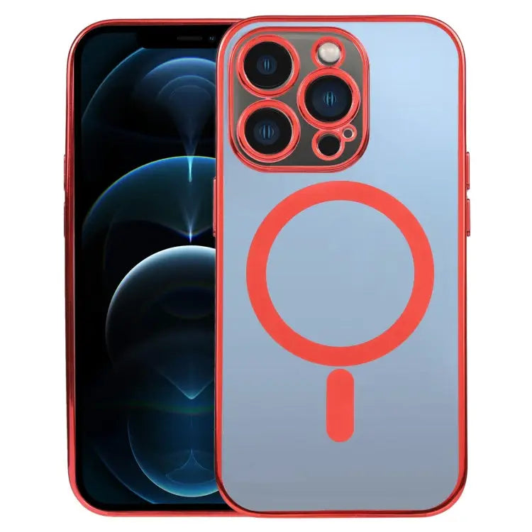 MagSafe Electroplating Straight TPU Phone Case For iPhone 12 Pro For iPhone 12 Pro Max - For iPhone 12 Pro Max / Red