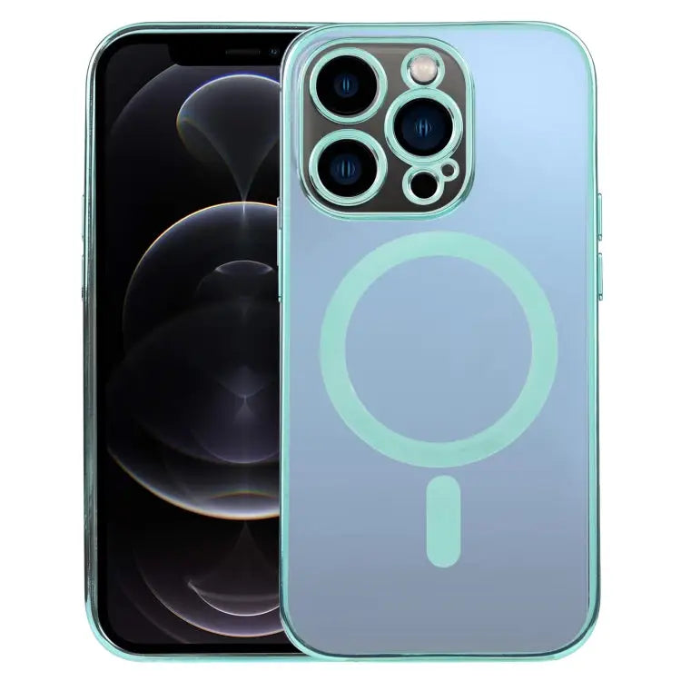 MagSafe Electroplating Straight TPU Phone Case For iPhone 12 Pro For iPhone 12 Pro Max - For iPhone 12 Pro / Green