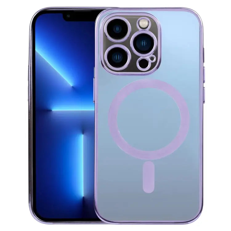 MagSafe Electroplating Straight TPU Phone Case For iPhone 13 For iPhone 13 Pro - For iPhone 13 Pro / Purple - Apple