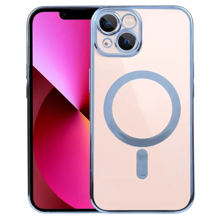 MagSafe Electroplating Straight TPU Phone Case For iPhone 13 For iPhone 13 Pro - For iPhone 13 / Blue - Apple
