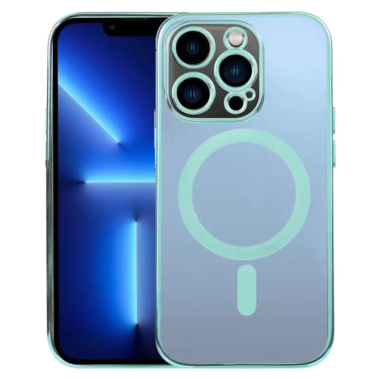MagSafe Electroplating Straight TPU Phone Case For iPhone 13 For iPhone 13 Pro - For iPhone 13 Pro / Green - Apple