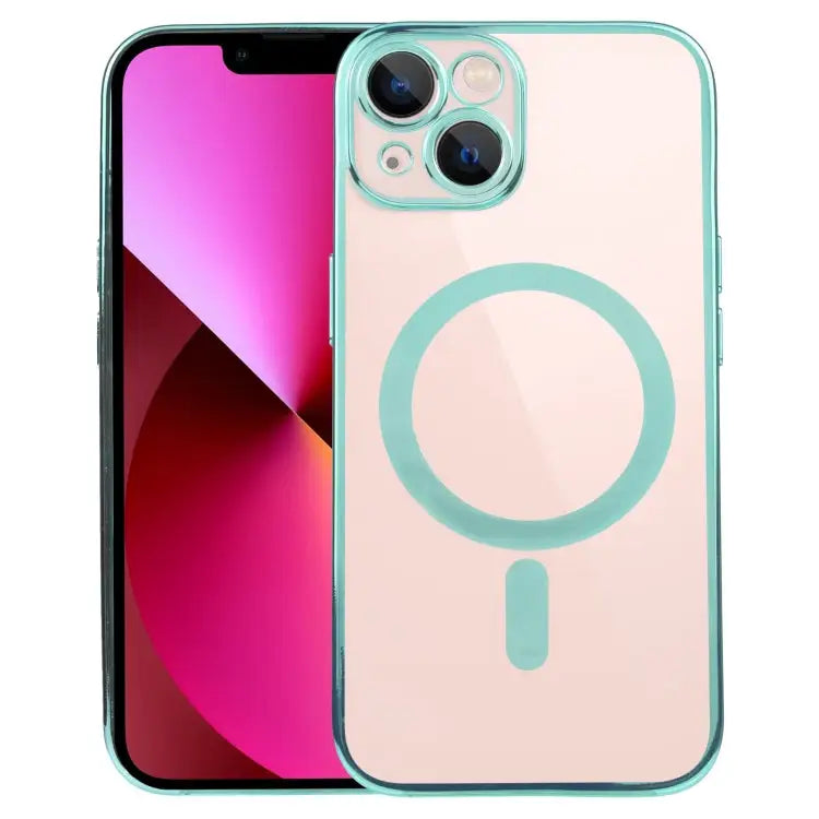 MagSafe Electroplating Straight TPU Phone Case For iPhone 13 For iPhone 13 Pro - For iPhone 13 / Green - Apple