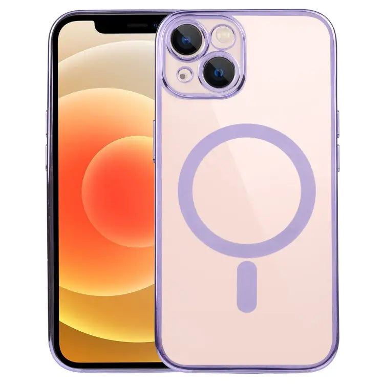 MagSafe Electroplating Straight TPU Phone Case For iPhone 13 Pro Max For iPhone 12 - For iPhone 12 / Purple - Apple
