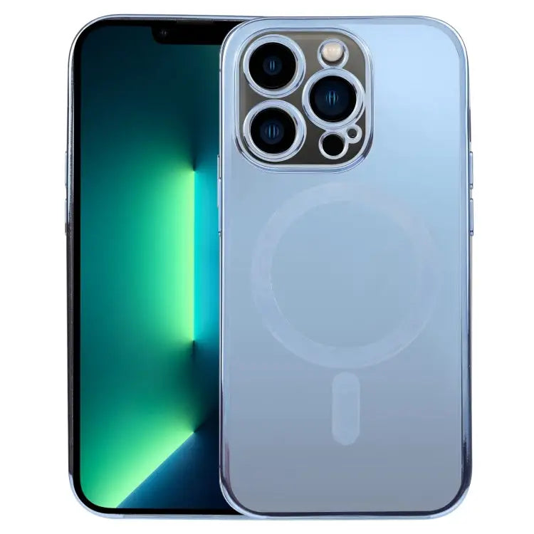 MagSafe Electroplating Straight TPU Phone Case For iPhone 13 Pro Max For iPhone 12 - For iPhone 13 Pro Max / Blue
