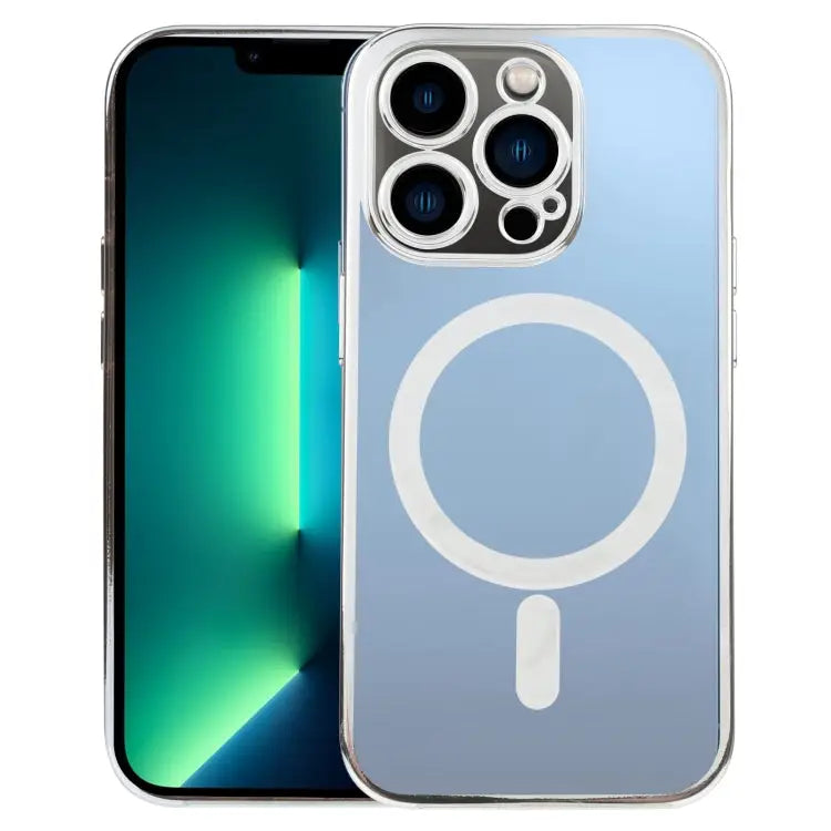 MagSafe Electroplating Straight TPU Phone Case For iPhone 13 Pro Max For iPhone 12 - For iPhone 13 Pro Max / Silver