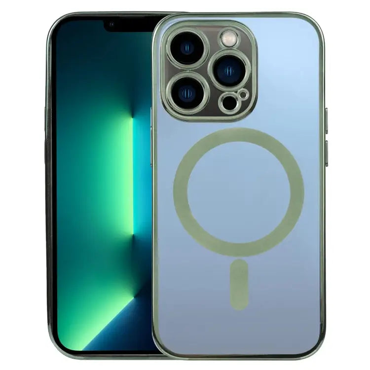 MagSafe Electroplating Straight TPU Phone Case For iPhone 13 Pro Max For iPhone 12 - For iPhone 13 Pro Max / Dark Green