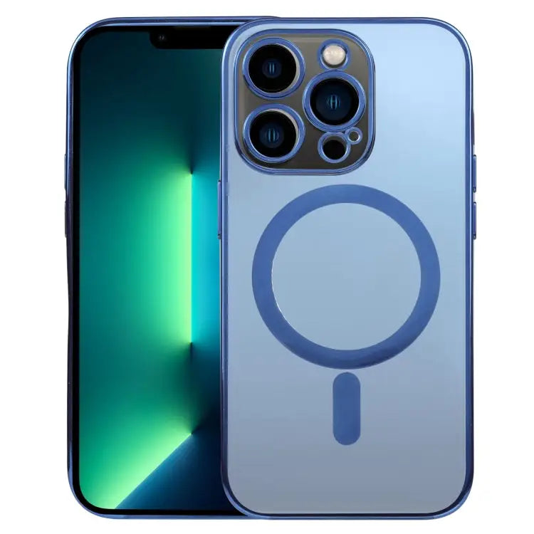 MagSafe Electroplating Straight TPU Phone Case For iPhone 13 Pro Max For iPhone 12 - For iPhone 13 Pro Max / Dark Blue