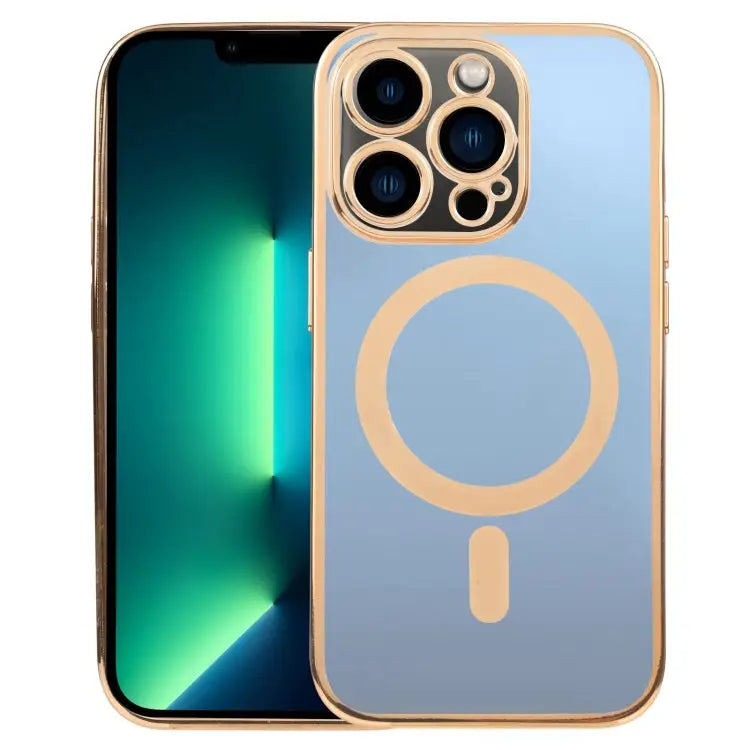 MagSafe Electroplating Straight TPU Phone Case For iPhone 13 Pro Max For iPhone 12 - For iPhone 13 Pro Max / Gold