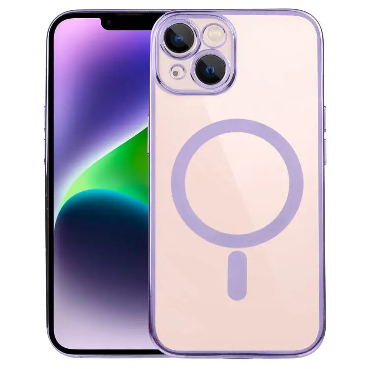 MagSafe Electroplating Straight TPU Phone Case For iPhone 14 For iPhone 14 Plus - For iPhone 14 / Purple - Apple
