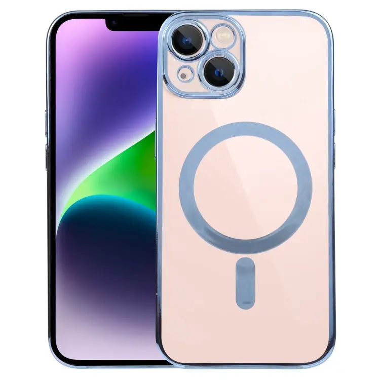 MagSafe Electroplating Straight TPU Phone Case For iPhone 14 For iPhone 14 Plus - For iPhone 14 / Blue - Apple