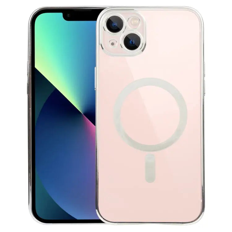 MagSafe Electroplating Straight TPU Phone Case For iPhone 14 For iPhone 14 Plus - For iPhone 14 Plus / Silver - Apple