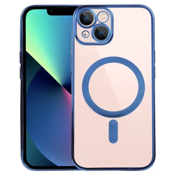 MagSafe Electroplating Straight TPU Phone Case For iPhone 14 For iPhone 14 Plus - For iPhone 14 Plus / Dark Blue