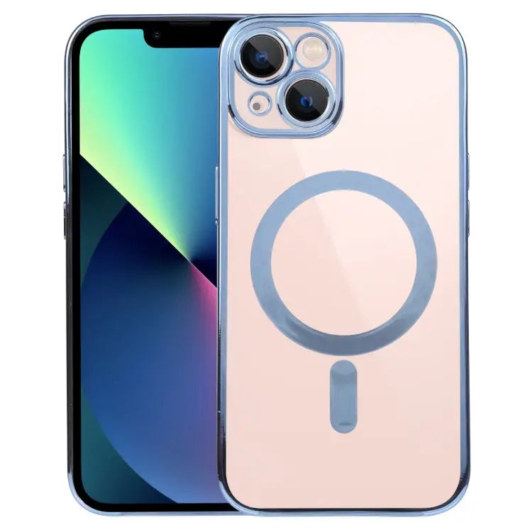 MagSafe Electroplating Straight TPU Phone Case For iPhone 14 For iPhone 14 Plus - For iPhone 14 Plus / Blue - Apple