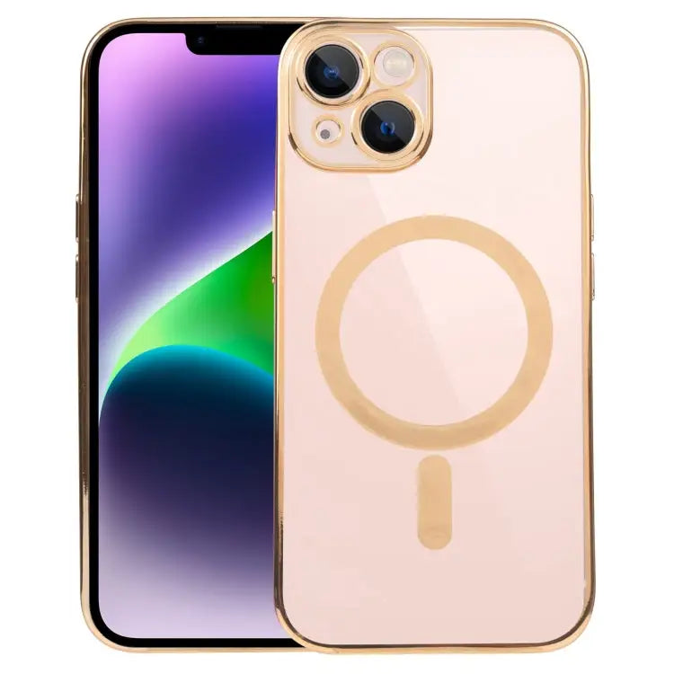 MagSafe Electroplating Straight TPU Phone Case For iPhone 14 For iPhone 14 Plus - For iPhone 14 / Gold - Apple