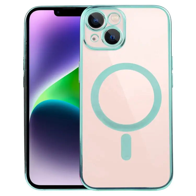 MagSafe Electroplating Straight TPU Phone Case For iPhone 14 For iPhone 14 Plus - For iPhone 14 / Green - Apple