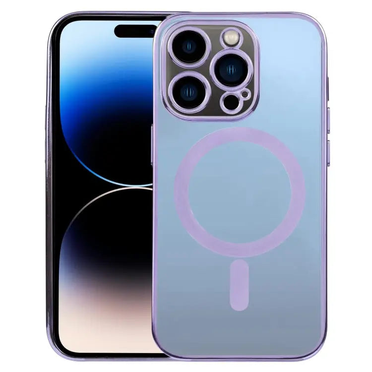 MagSafe Electroplating Straight TPU Phone Case For iPhone 14 Pro For iPhone 14 Pro Max - For iPhone 14 Pro Max / Purple