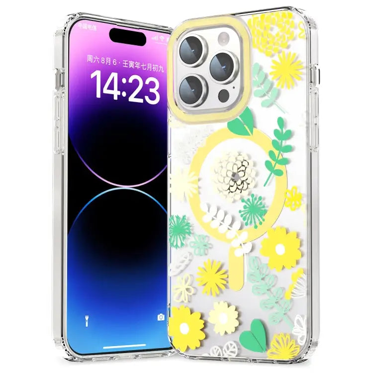 MagSafe Magnetic TPU Phone Case - For iPhone 11 Pro Max / Yellow Chrysanthemum