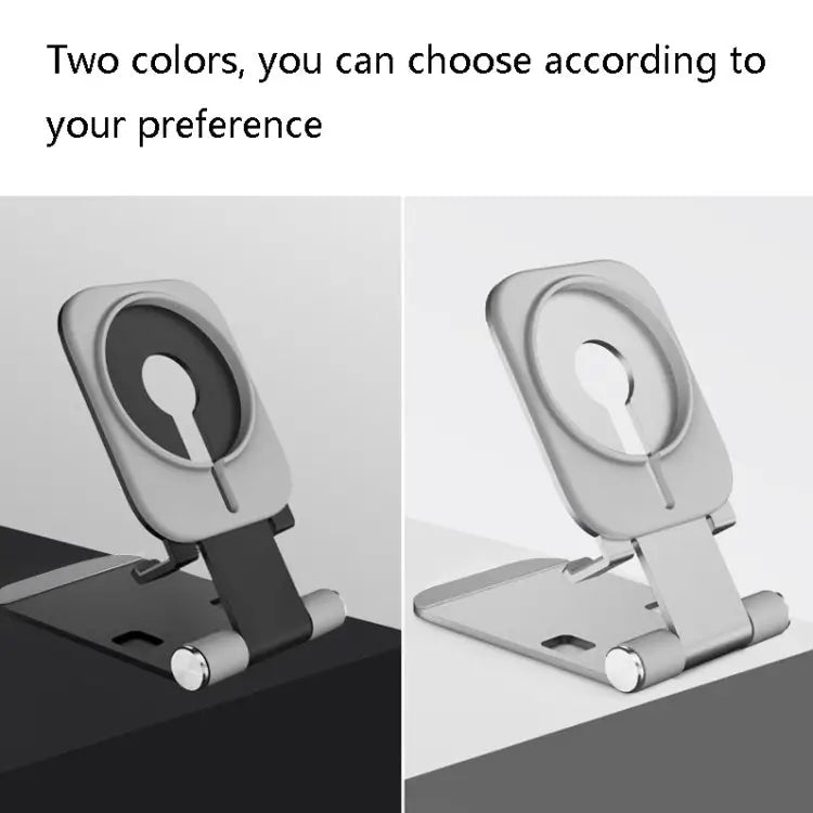 Magsafe Wireless Charging Stand Aluminum Alloy Folding Desktop Live Bracket Silver Dark Gray - Dark Gray
